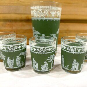 VTG Wedgewood Hellenic Jasperware Jeanette Shot & High Ball Glasses